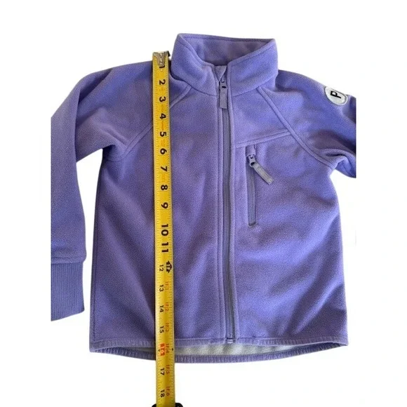 Polarn O. Pyret Kids Fleece Jacket Full Zip Lavender Patch Logo - size 2-3 - Picture 5 of 11
